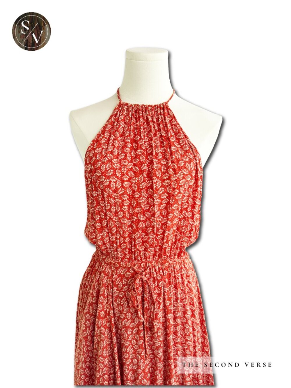 Vici Floral Maxi Dress Front Slit Halter Dress Medium Summer Wedding Guest - Picture 4 of 7